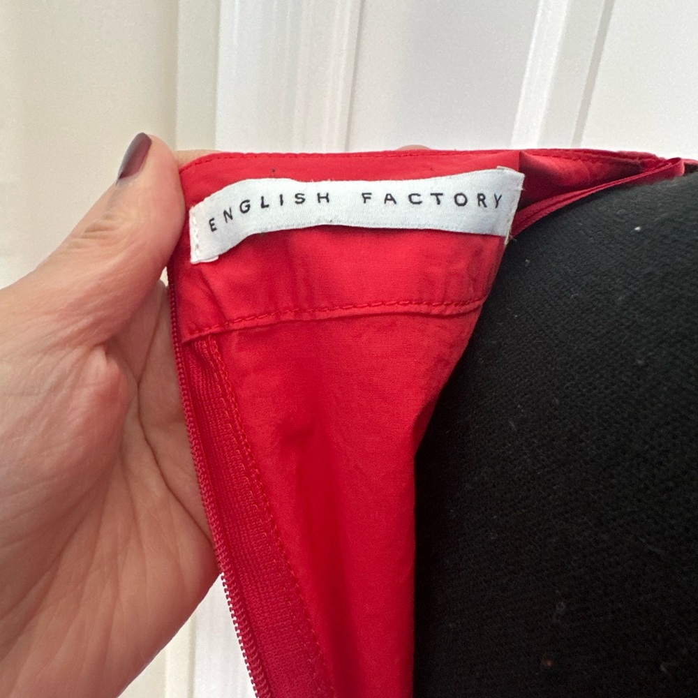 Anthropologie Top | English Factory Red Tie-Front Blouse - Picture 5 of 8